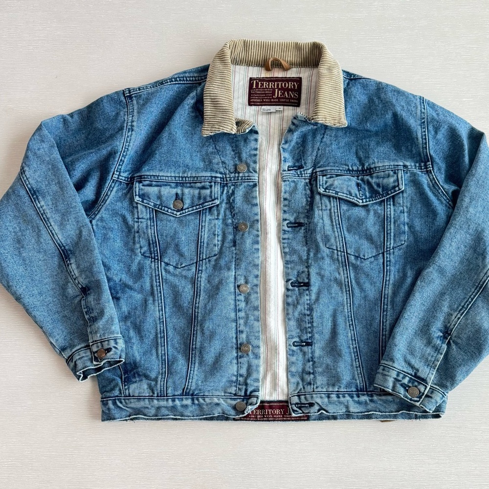 The Territory Ahead Blue and Tan Lightweight Shirt Jacket